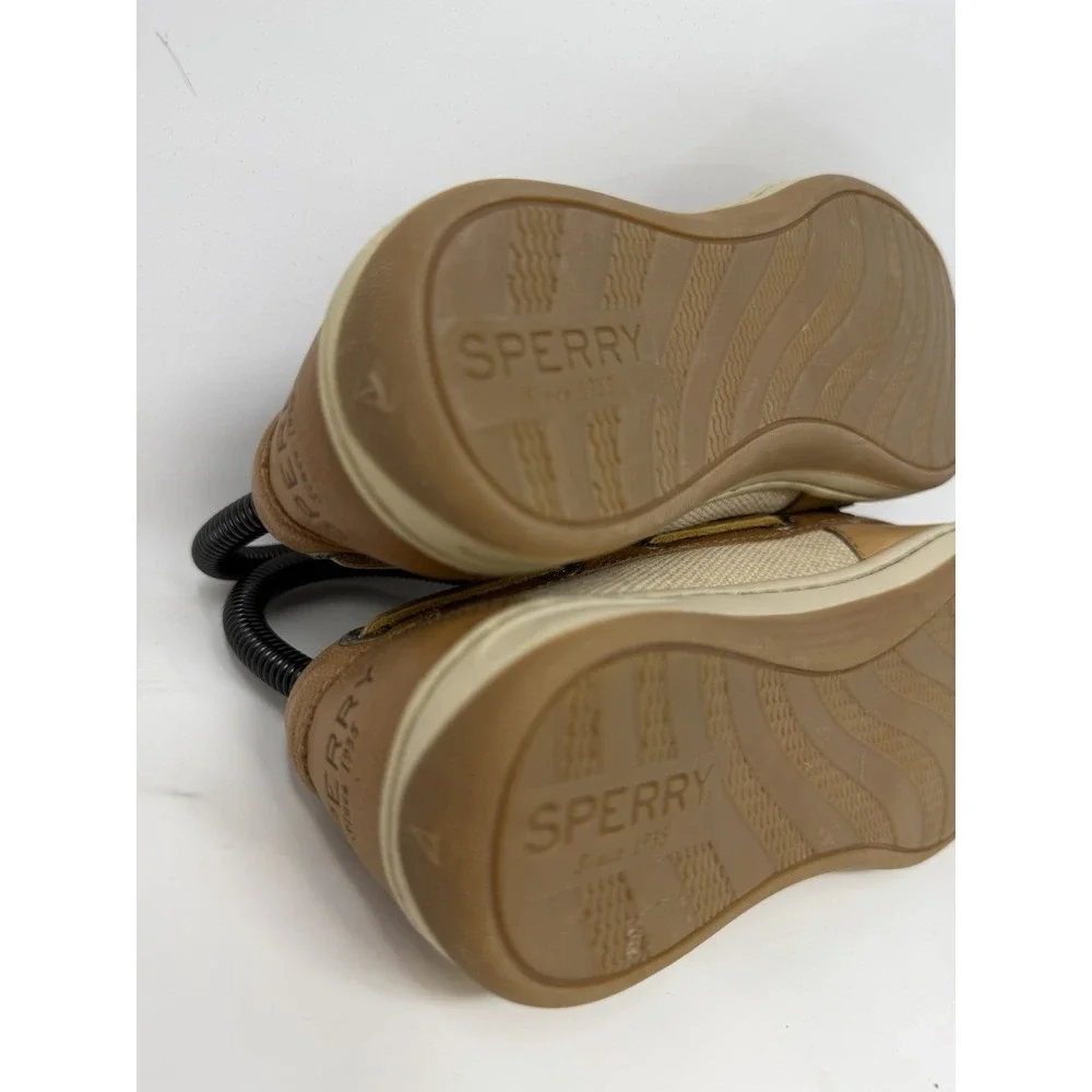 Sperry Top Sider Women Brown Tan‎ Leather Boat Shoes Size 6M STS97211